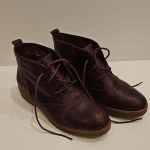 Women's Ralph Lauren Malva Burgandy / Brown Ankle Booties